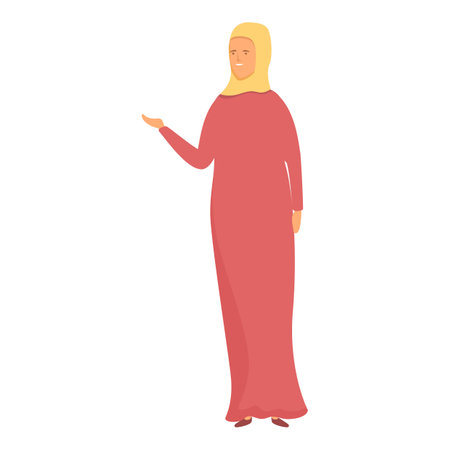 Muslim long dress icon cartoon vector. Hijab fashion. Women arabのイラスト素材