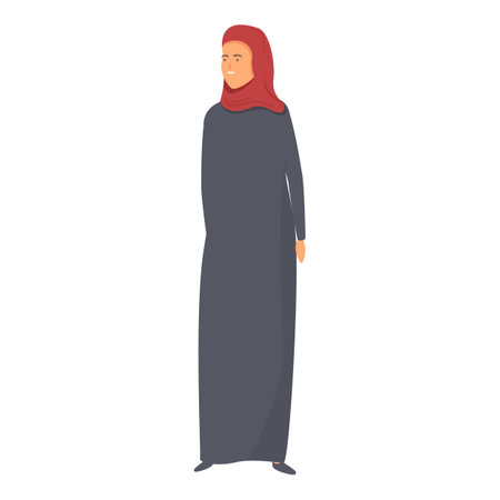 Muslim fashion icon cartoon vector. Arab hijab. Saudi femaleのイラスト素材