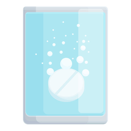 Water tablet icon cartoon vector. Medicine vitamin. Health aspirinのイラスト素材