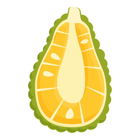 Yellow jackfruit icon cartoon vector. Fruit food. Green nature