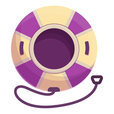 Funny snow tube icon cartoon vector. Sport sled. Young personのイラスト素材