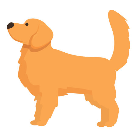 Canine pet icon cartoon vector. Retriever dog. Face animalのイラスト素材