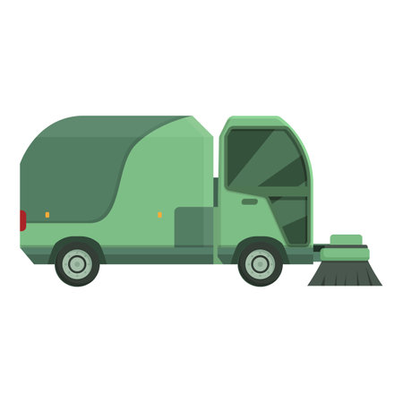 City sweeper icon cartoon vector. Street machine. Cleanup vacuumのイラスト素材