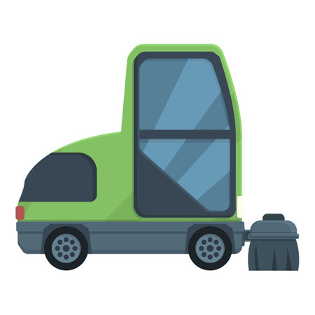 Sweeper vehicle icon cartoon vector. Street truck. City machineのイラスト素材