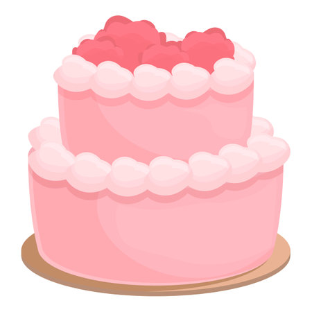 Fresh berry wedding cake icon cartoon vector. Pie party. Food bakeryのイラスト素材