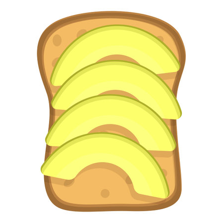 Piece avocado toast icon cartoon vector. Slice meal. Food healthyのイラスト素材