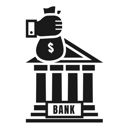 Money bag bank deposit icon. Simple illustration of money bag bank deposit  icon for web design isolated on white backgroundの写真素材