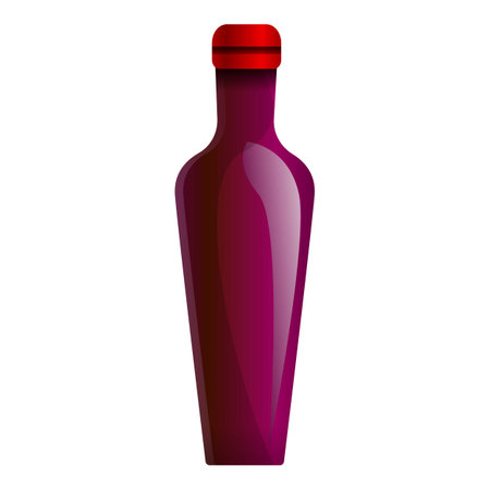 French red wine bottle icon. Cartoon of french red wine bottle  icon for web design isolated on white backgroundの写真素材