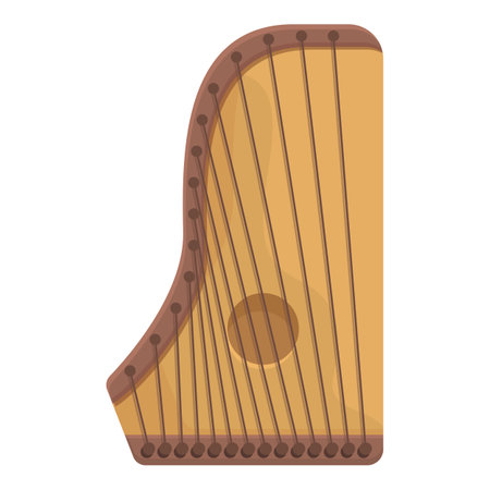 Gusli instrument icon cartoon vector. Music kannel. Guitar woodのイラスト素材