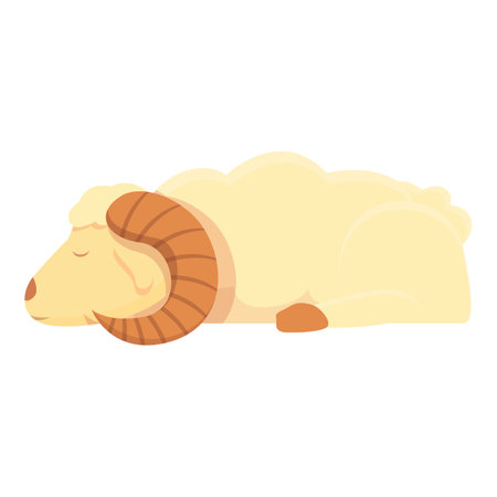 Sleeping ram icon cartoon vector. Goat animal. Domestic mammalのイラスト素材