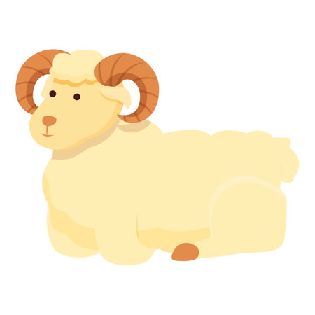 Ram stay icon cartoon vector. Goat animal. Domestic mammalのイラスト素材
