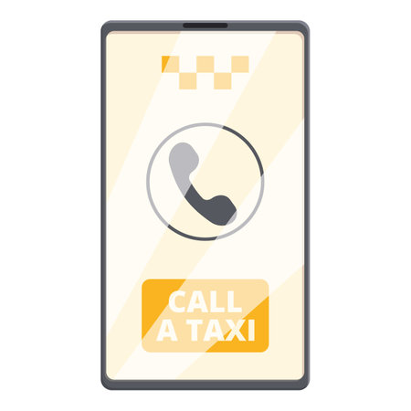 Call taxi icon cartoon vector. Phone app. Mobile orderのイラスト素材