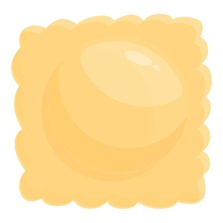 Square dumpling icon cartoon vector. Chinese food. Cuisine streamerのイラスト素材