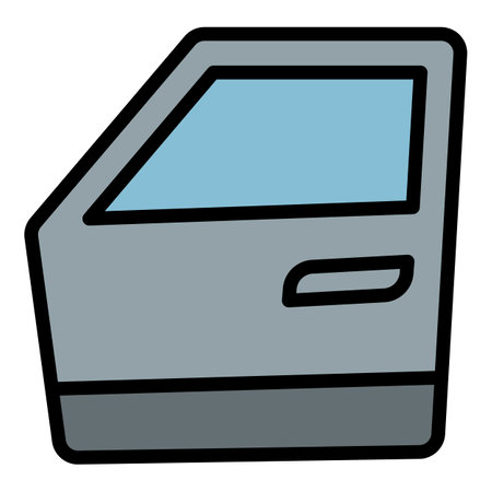 Car door icon outline vector. Auto part. Machine systemのイラスト素材