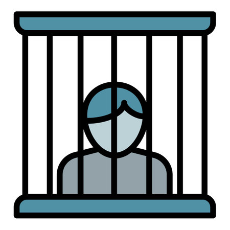 Prison man icon outline vector. Police equipment. Badge securityのイラスト素材