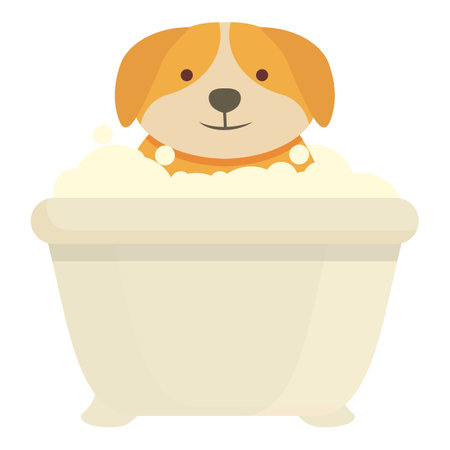 Dog bathtub icon cartoon vector. Spa animal. Puppy careのイラスト素材