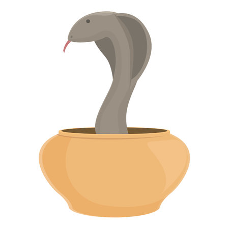 Reptile basket icon cartoon vector. Snake charmer. Animal artのイラスト素材