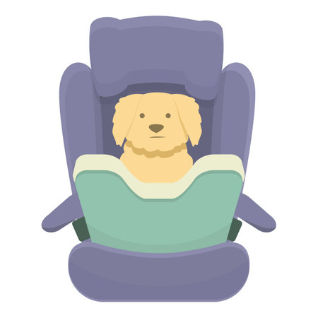 Road dog car seat icon cartoon vector. Travel trip. Animal puppyのイラスト素材