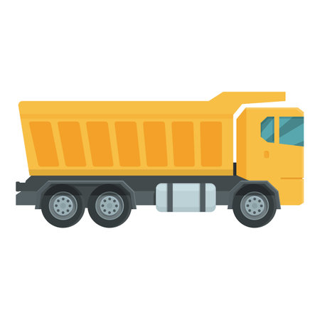 Machine tipper icon cartoon vector. Truck dump. Unload vehicleのイラスト素材