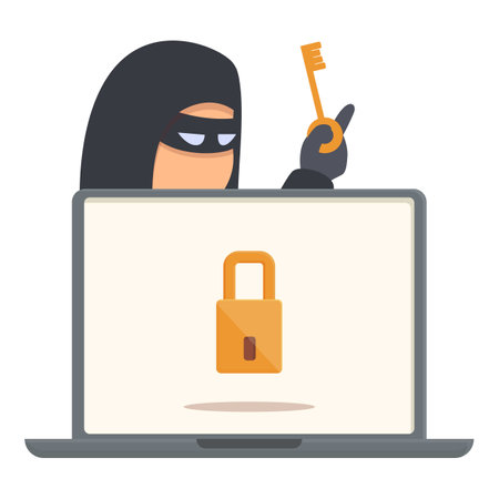 Hacker unlock icon cartoon vector. Cyber attack. Online securityのイラスト素材