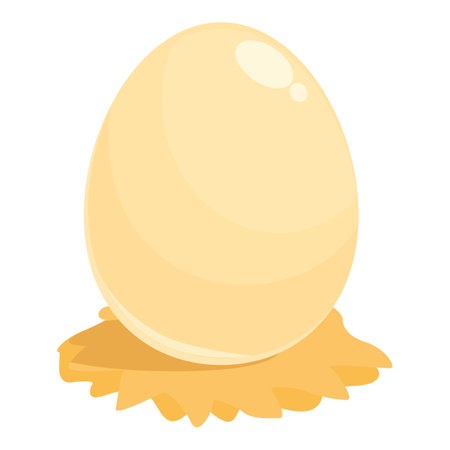 Whole egg icon cartoon vector. Chicken hatching. Easter birdのイラスト素材