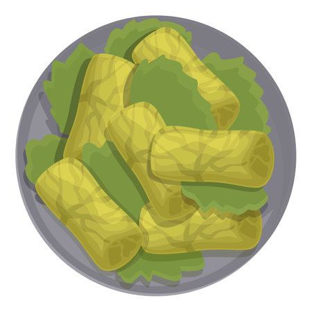 Dolma recipe icon cartoon vector. Food cuisine. Green menuのイラスト素材