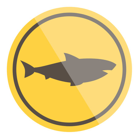 Shark sign icon cartoon vector. Beware danger. Closed zoneのイラスト素材