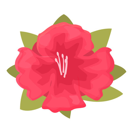 Rhododendron flower icon cartoon vector. Floral plant. Summer floraのイラスト素材