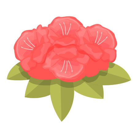 Beautiful rhododendron icon cartoon vector. Flower plant. Floral bloomのイラスト素材