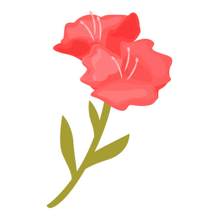 Rhododendron color icon cartoon vector. Flower plant. Summer springのイラスト素材