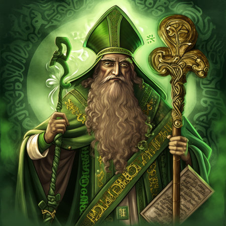 saint patrick day character. Irish man face. Generate AIの素材
