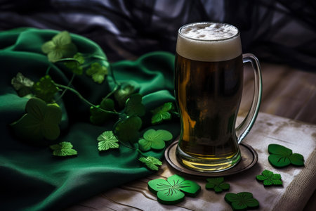 Saint Patrick beer mug. Holiday Irish celebration. Generate AIの素材