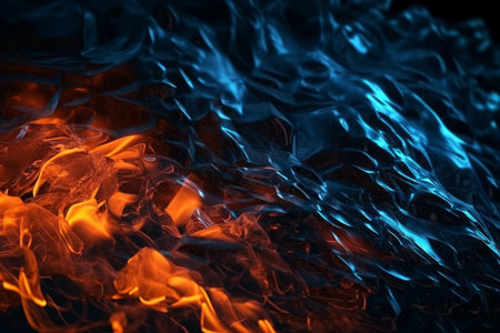 Hot fire cold ice. Warm light energy. Generate AIの素材