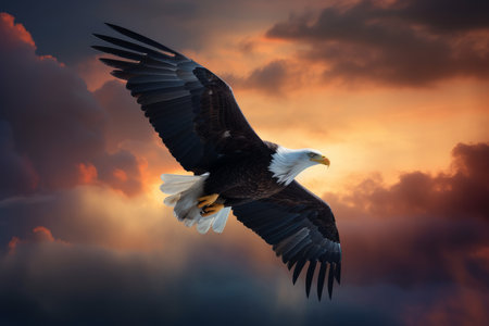 Majestic eagle flying. nature predator. Generate AIの素材