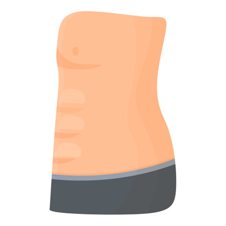 Care abdomen icon cartoon vector. Belly fat. Figure dietのイラスト素材