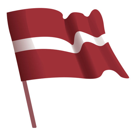 Latvian flag icon cartoon vector. National travel. Round mapのイラスト素材