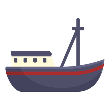 Iceland ship icon cartoon vector. Travel map. Glacier seaのイラスト素材
