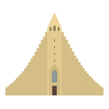 City church icon cartoon vector. Iceland travel. Country mapのイラスト素材