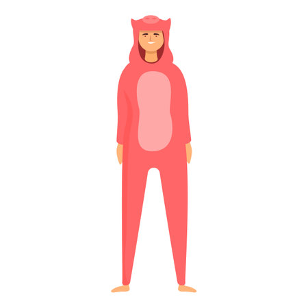 Kigurumi pig icon cartoon vector. Party animal. Costume pajamaのイラスト素材
