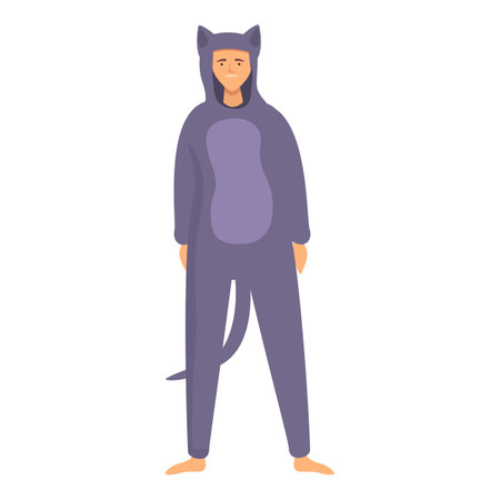 Kigurumi cat icon cartoon vector. Party animal. Costume friendのイラスト素材