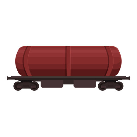 Tank wagon icon cartoon vector. Train cargo. Transport oilのイラスト素材