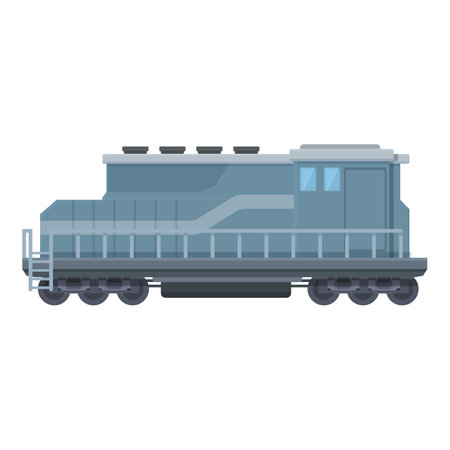 Diesel train icon cartoon vector. Cargo wagon. Road travelのイラスト素材