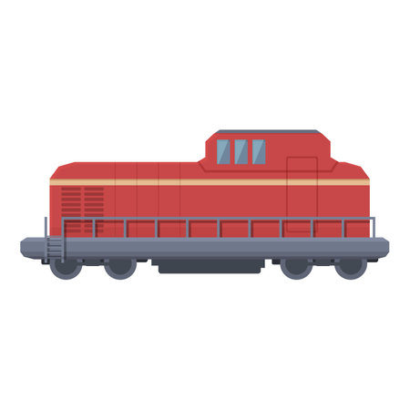 Red train icon cartoon vector. Cargo goods. Railroad containerのイラスト素材