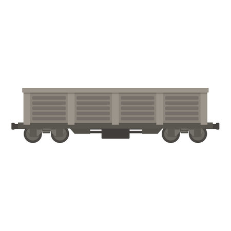 Steel cargo icon cartoon vector. Train wagon. Rail transportationのイラスト素材