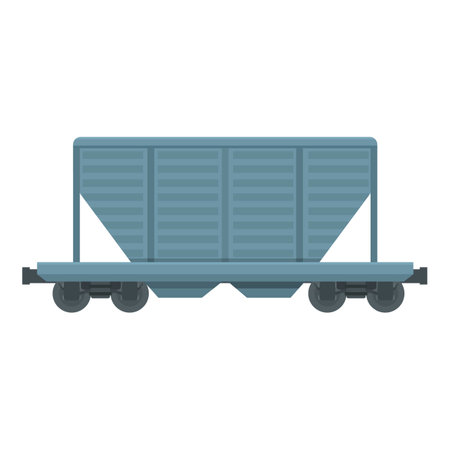 Transport wagon icon cartoon vector. Cargo train. Coal transportationのイラスト素材