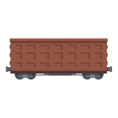 Train freight wagon icon cartoon vector. Cargo goods. Coal railのイラスト素材