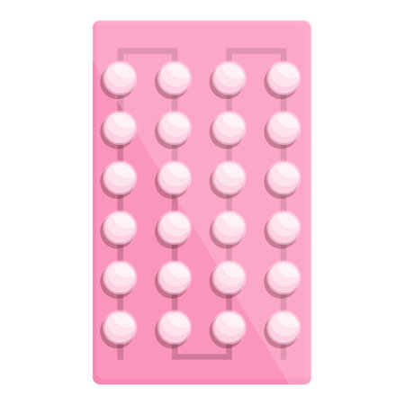 Hormonal pill icon cartoon vector. Birth control. Woman medicineのイラスト素材