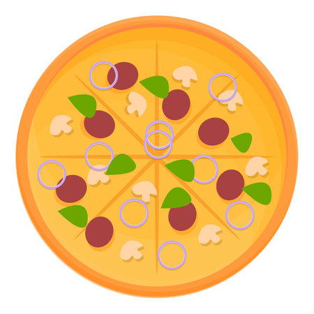 Pizza icon. Cartoon of Pizza icon for web design isolated on white backgroundの写真素材