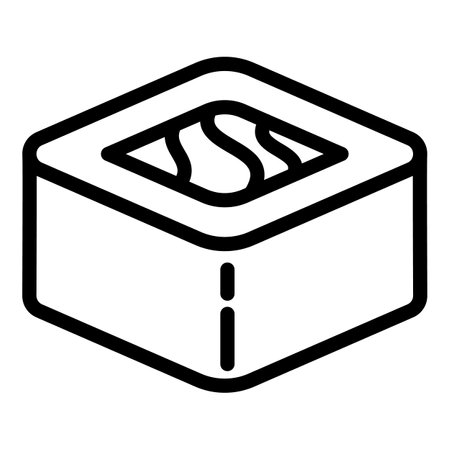 Red sushi roll icon. Outline red sushi roll icon for web design isolated on white backgroundの写真素材