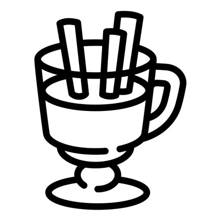 Mulled wine glass icon. Outline mulled wine glass icon for web design isolated on white backgroundの写真素材
